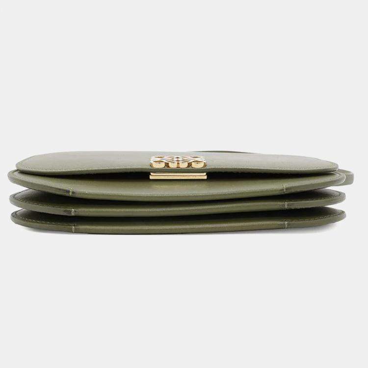 Pre Owned Loewe Green Leather Goya Accordion Shoulder Bag 