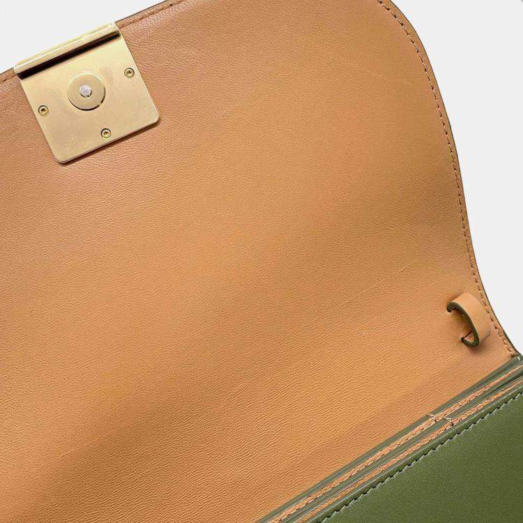 Pre Owned Loewe Green Leather Goya Accordion Shoulder Bag 