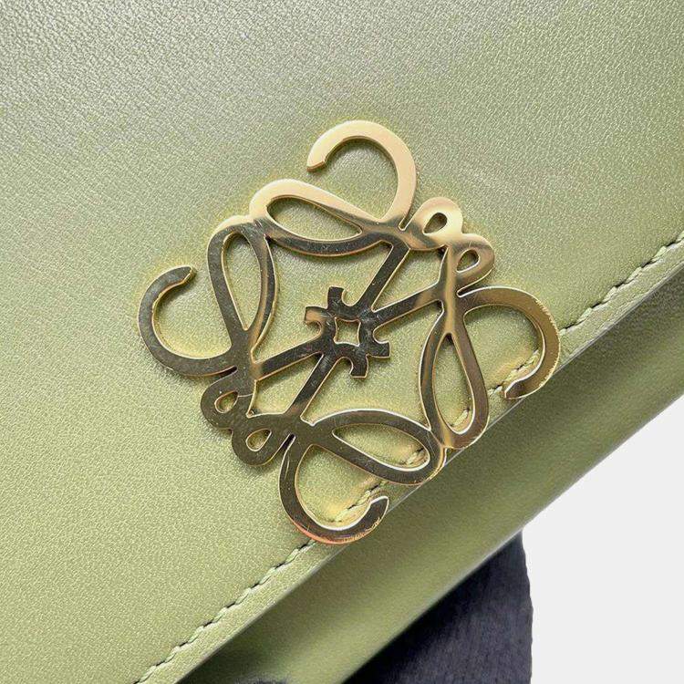Pre Owned Loewe Green Leather Goya Accordion Shoulder Bag 