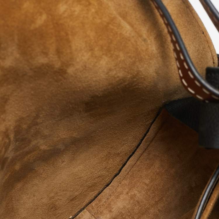Pre Owned Loewe Black/Brown Leather Gate Shoulder Bag