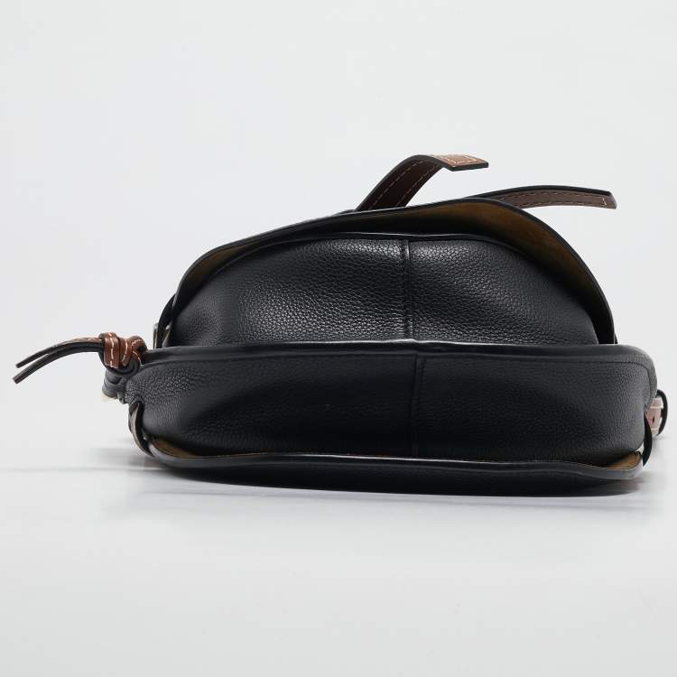 Pre Owned Loewe Black/Brown Leather Gate Shoulder Bag