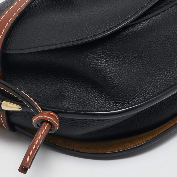 Pre Owned Loewe Black/Brown Leather Gate Shoulder Bag
