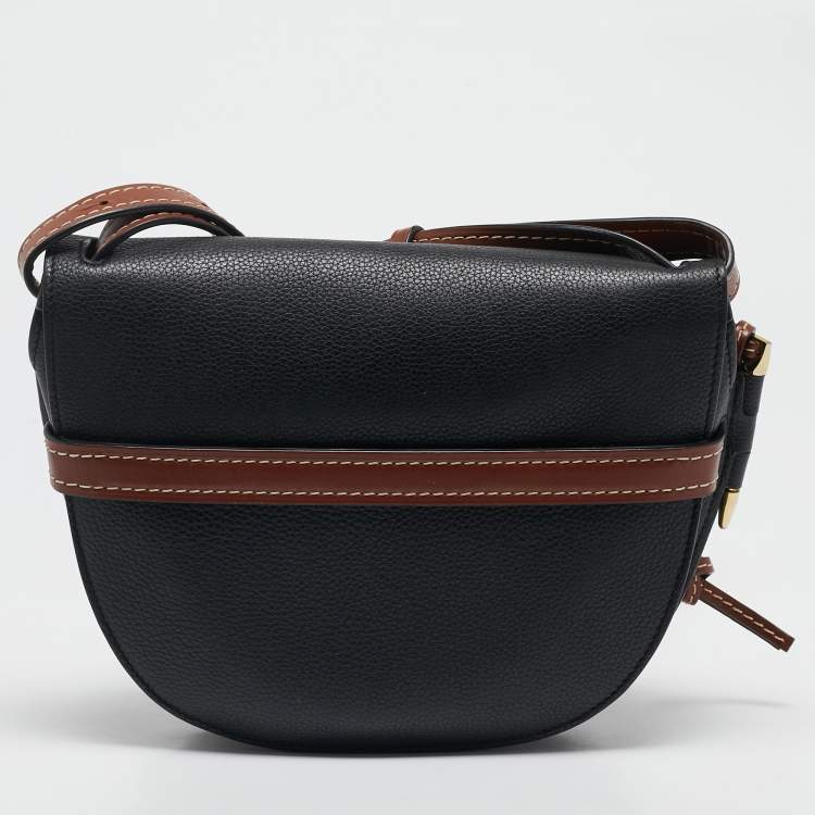 Pre Owned Loewe Black/Brown Leather Gate Shoulder Bag