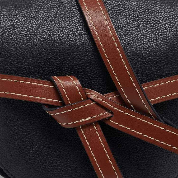 Pre Owned Loewe Black/Brown Leather Gate Shoulder Bag