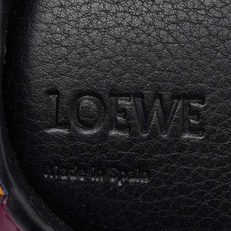 Pre Owned Loewe Multicolor Leather Mini Striped Elephant Crossbody Bag