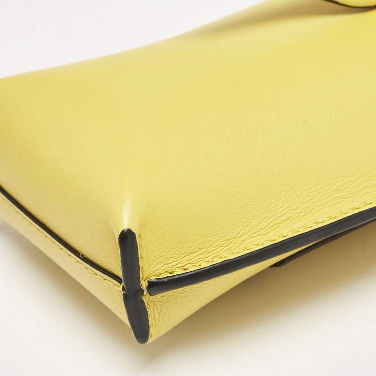 Pre Owned Loewe Yellow Leather Elephant Pocket Crossbody Bag