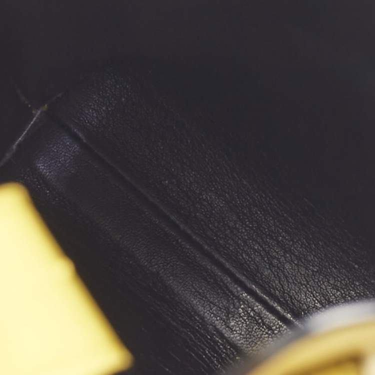 Pre Owned Loewe Yellow Leather Elephant Pocket Crossbody Bag