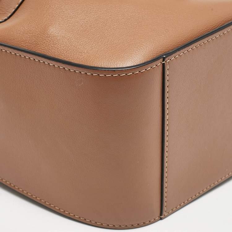 Pre Owned Loewe Brown Leather Mini Hammock Drawstring Bag
