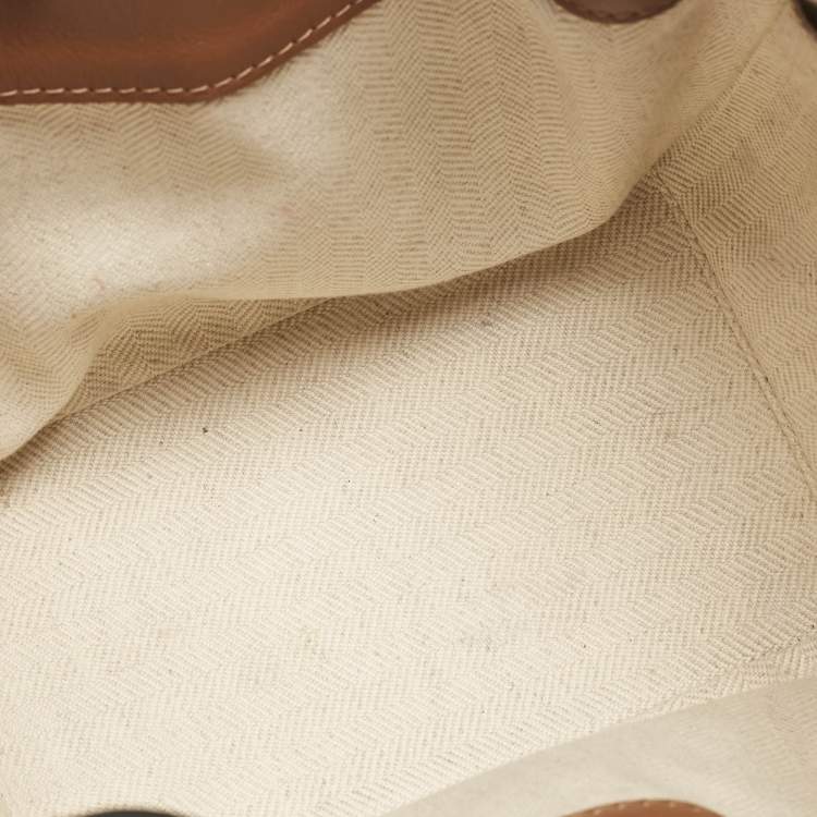 Pre Owned Loewe Brown Leather Mini Hammock Drawstring Bag
