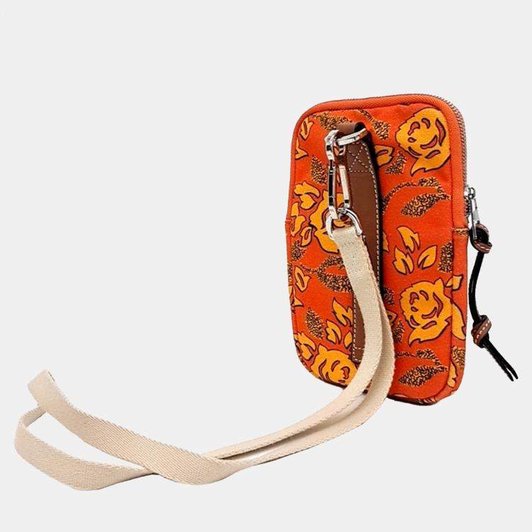 Pre Owned Loewe Orange Fabric mini pouch