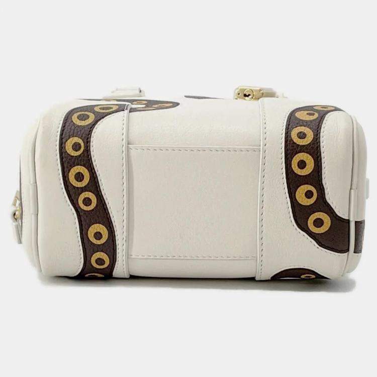 Pre Owned Loewe Amazonas White/Brown Leather Size 16