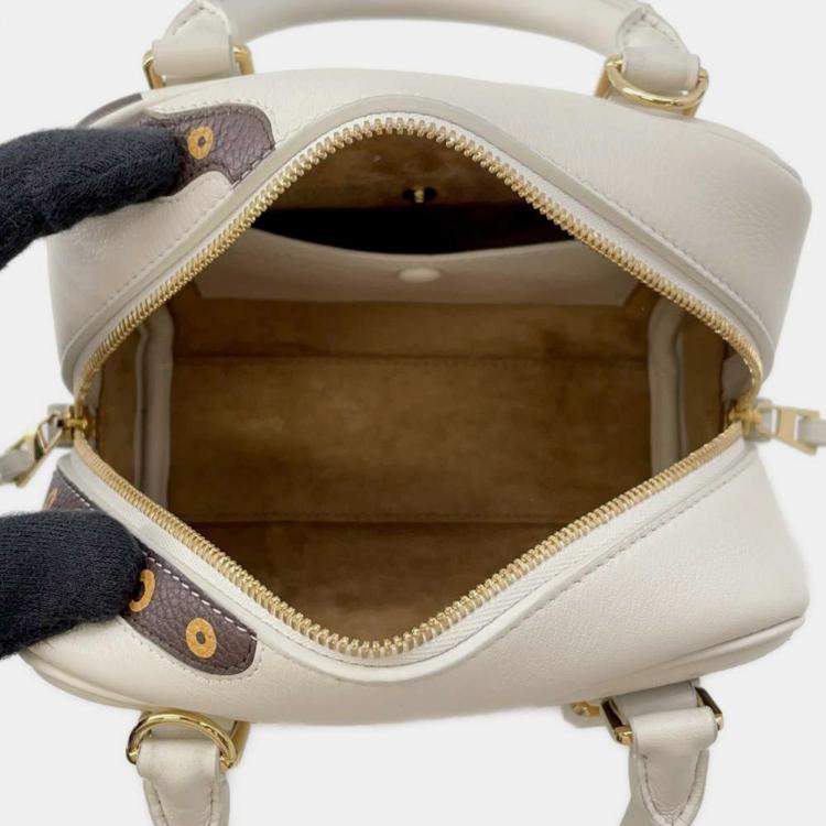 Pre Owned Loewe Amazonas White/Brown Leather Size 16