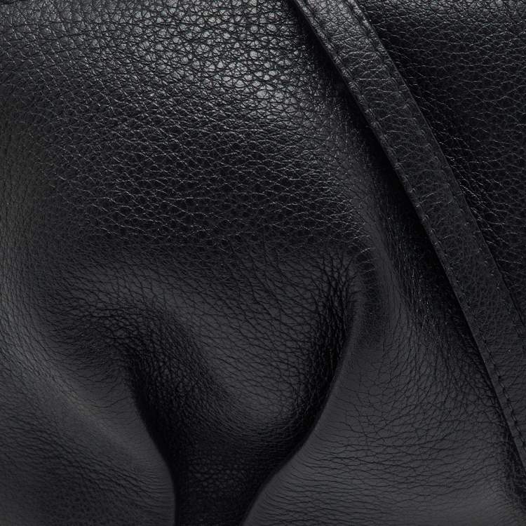 Pre Owned Loewe Black Leather Mini Striped Elephant Crossbody Bag