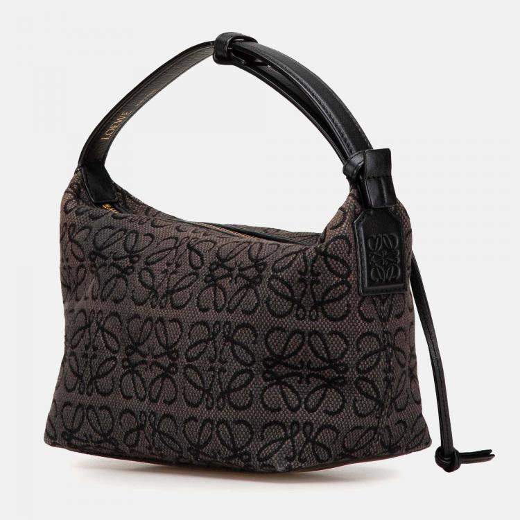Pre Owned Loewe Brown Small Anagram Canvas Cubi Bag