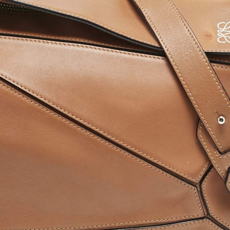 Pre Owned Loewe Tan Leather Medium Puzzle Shoulder Bag