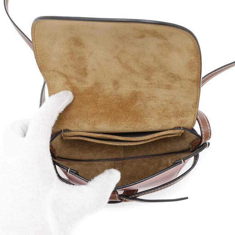 Pre Owned Loewe Brown/Pink Leather Mini Gate Shoulder Bag