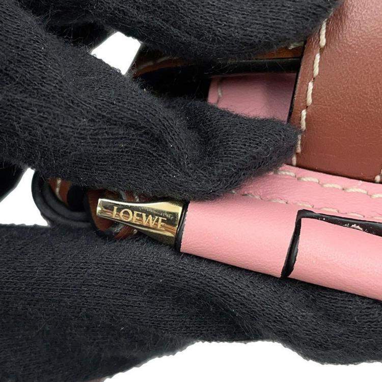 Pre Owned Loewe Brown/Pink Leather Mini Gate Shoulder Bag
