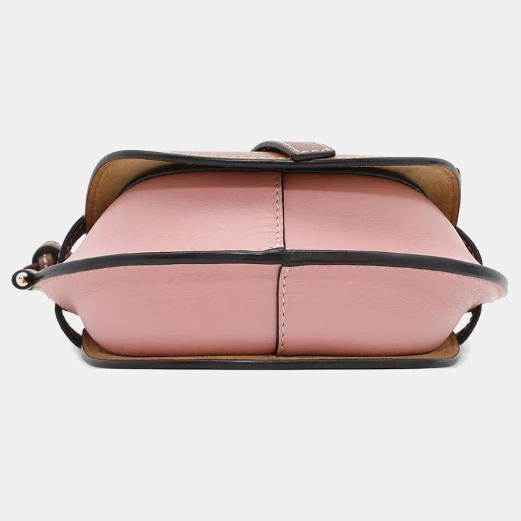 Pre Owned Loewe Brown/Pink Leather Mini Gate Shoulder Bag