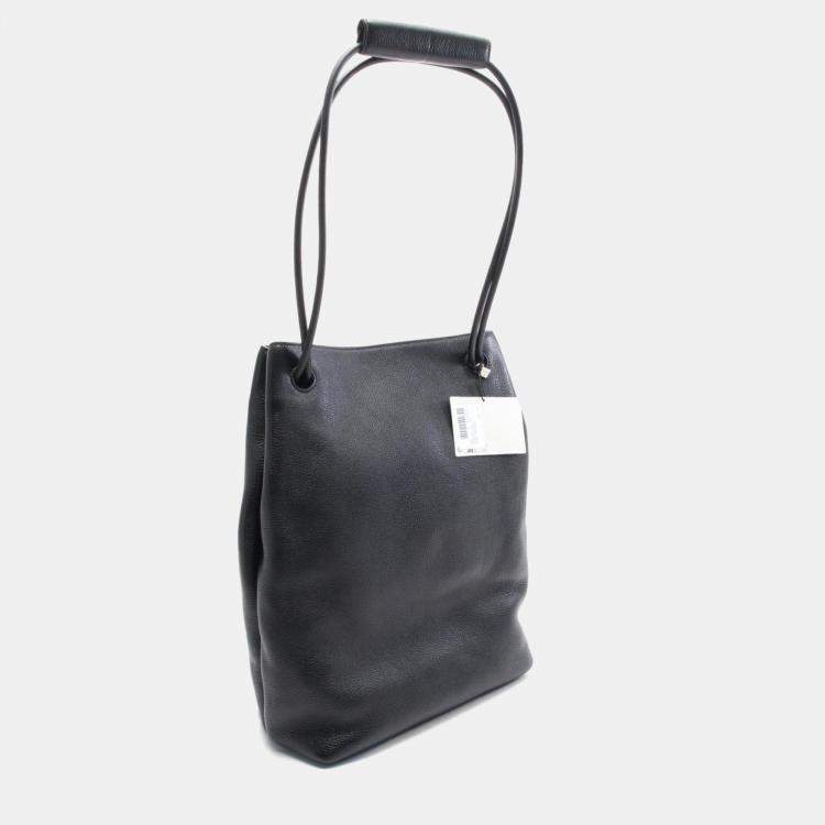 Pre Owned Loewe Black Leather Pebble Hobo Bag 