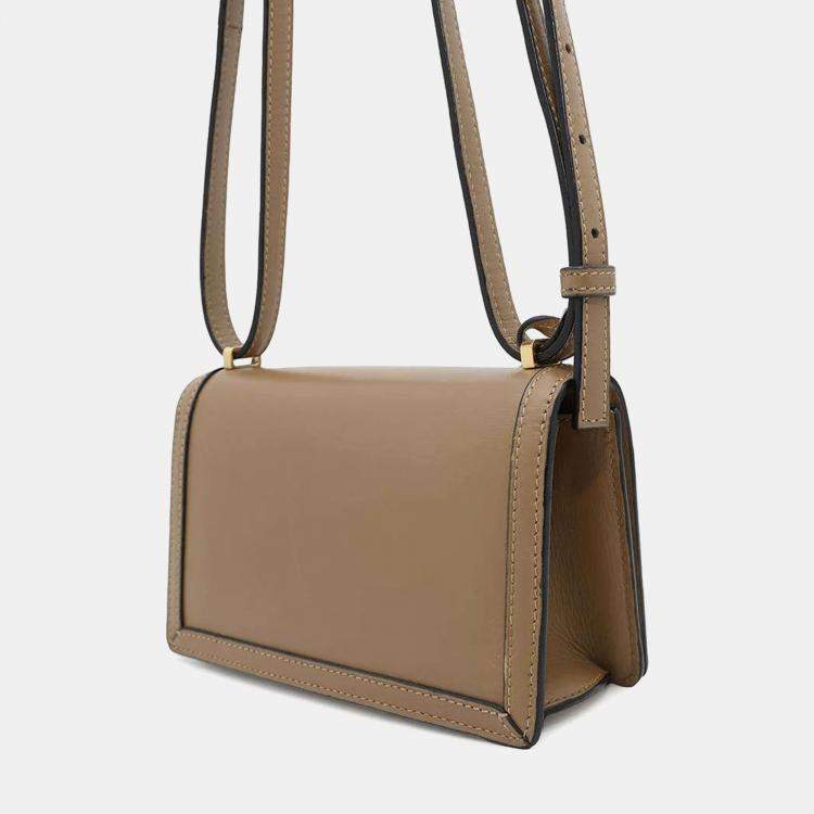 Pre Owned Loewe Beige Leather Barcelona Mini Shoulder Bag