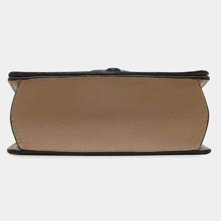 Pre Owned Loewe Beige Leather Barcelona Mini Shoulder Bag
