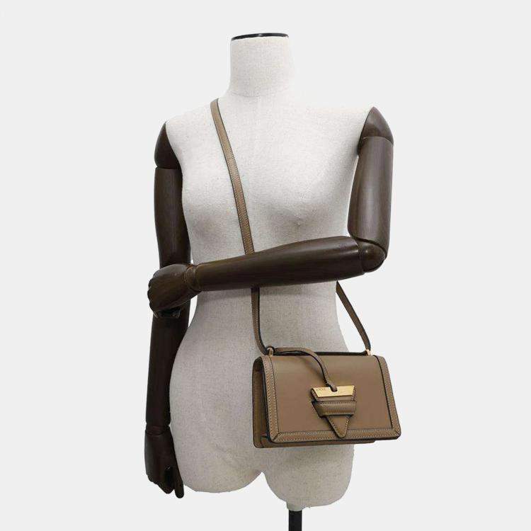Pre Owned Loewe Beige Leather Barcelona Mini Shoulder Bag