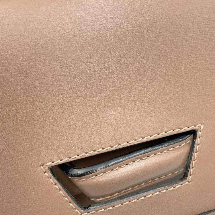 Pre Owned Loewe Beige Leather Barcelona Mini Shoulder Bag