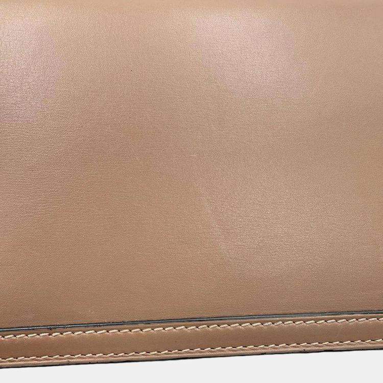 Pre Owned Loewe Beige Leather Barcelona Mini Shoulder Bag