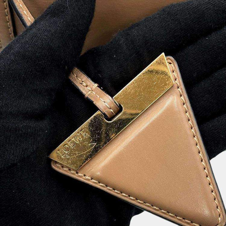 Pre Owned Loewe Beige Leather Barcelona Mini Shoulder Bag
