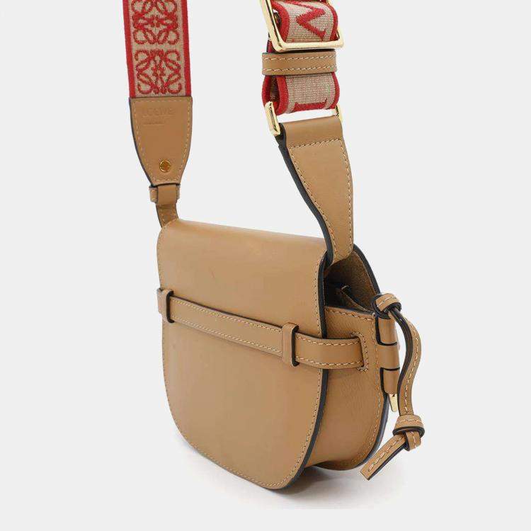 Pre Owned Loewe Brown Leather Mini Gate Dual Bag