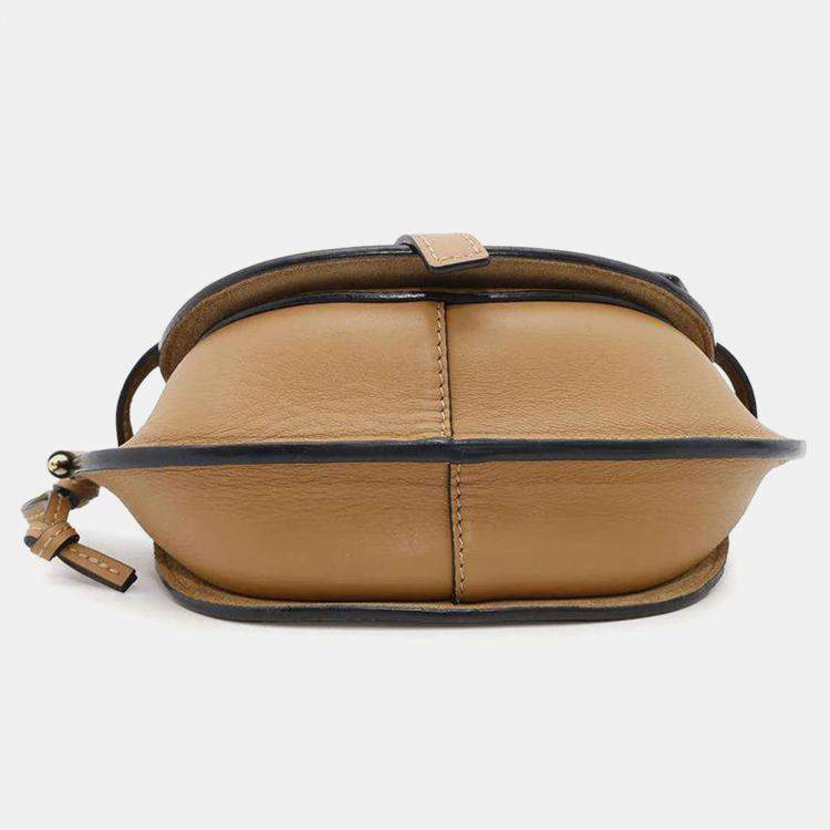 Pre Owned Loewe Brown Leather Mini Gate Dual Bag