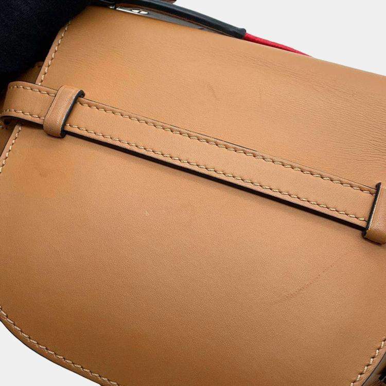 Pre Owned Loewe Brown Leather Mini Gate Dual Bag