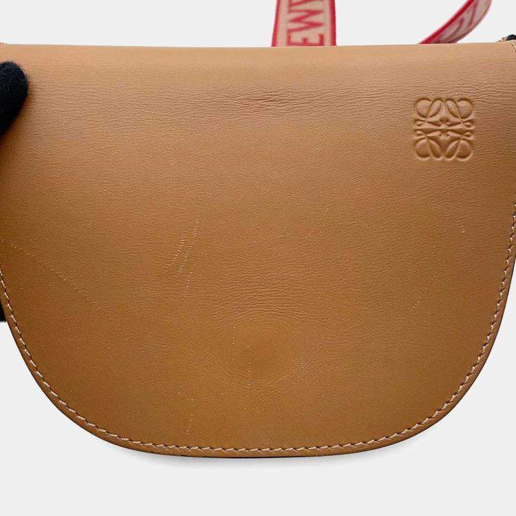 Pre Owned Loewe Brown Leather Mini Gate Dual Bag