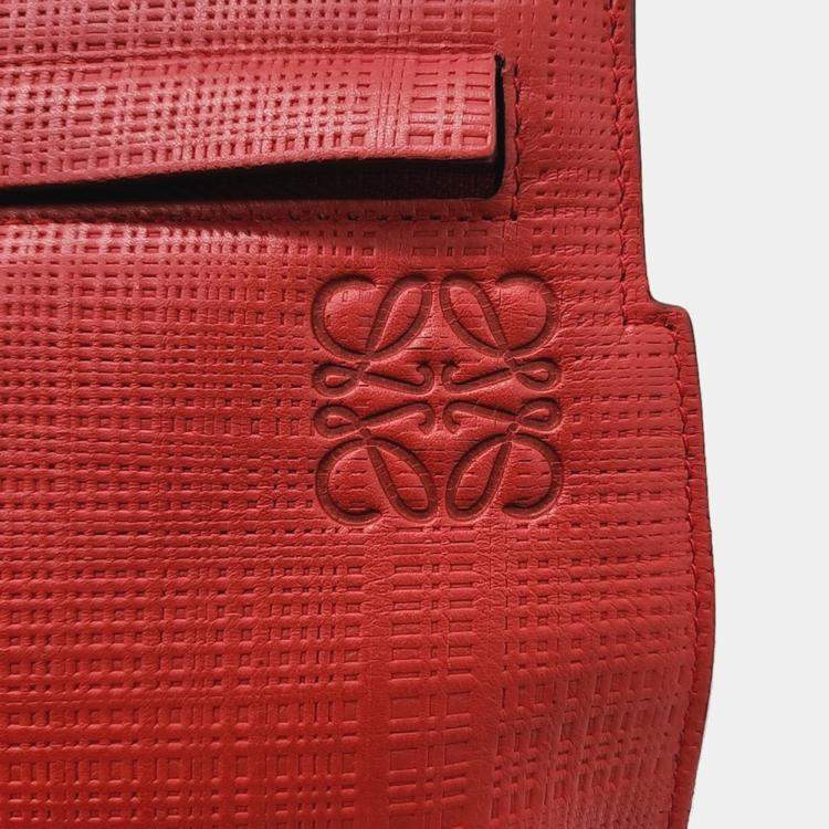 Pre Owned Loewe Red Leather Clutch bag