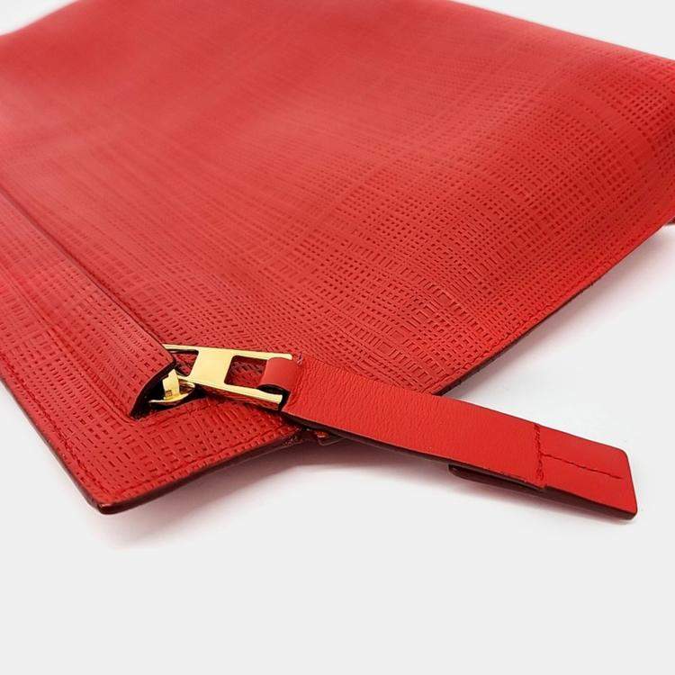 Pre Owned Loewe Red Leather Clutch bag