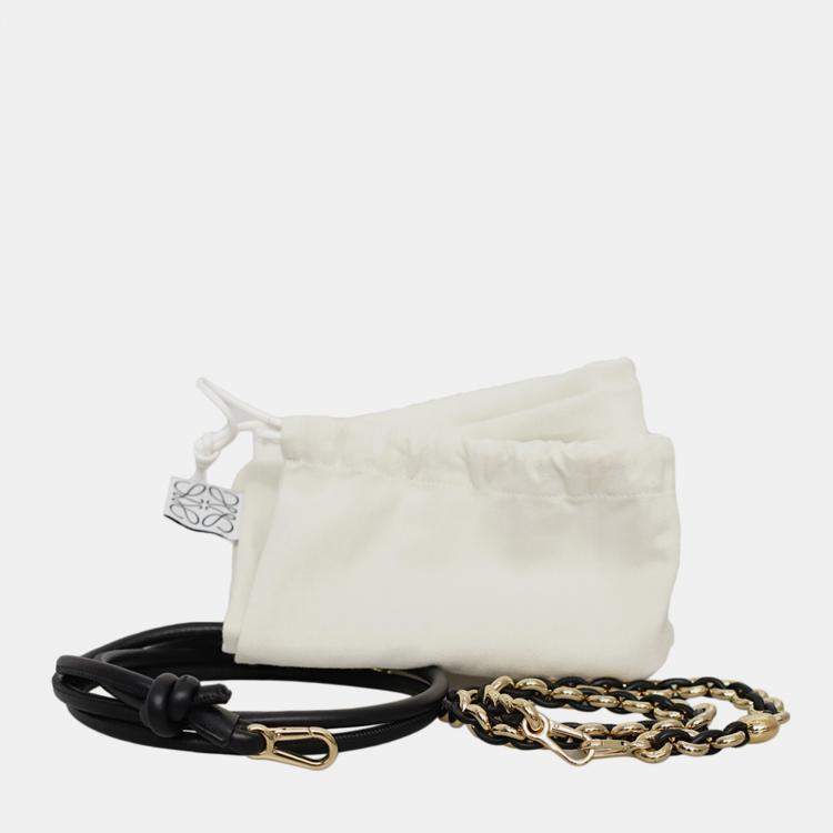 Pre Owned Loewe Black Leather Flamenco Small Bucket Bag