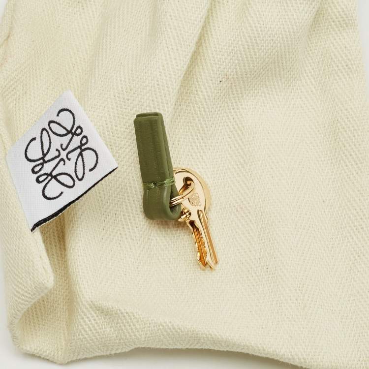 Pre Owned Loewe Military Green Jacquard Canvas and Leather Amazona 23 Bag