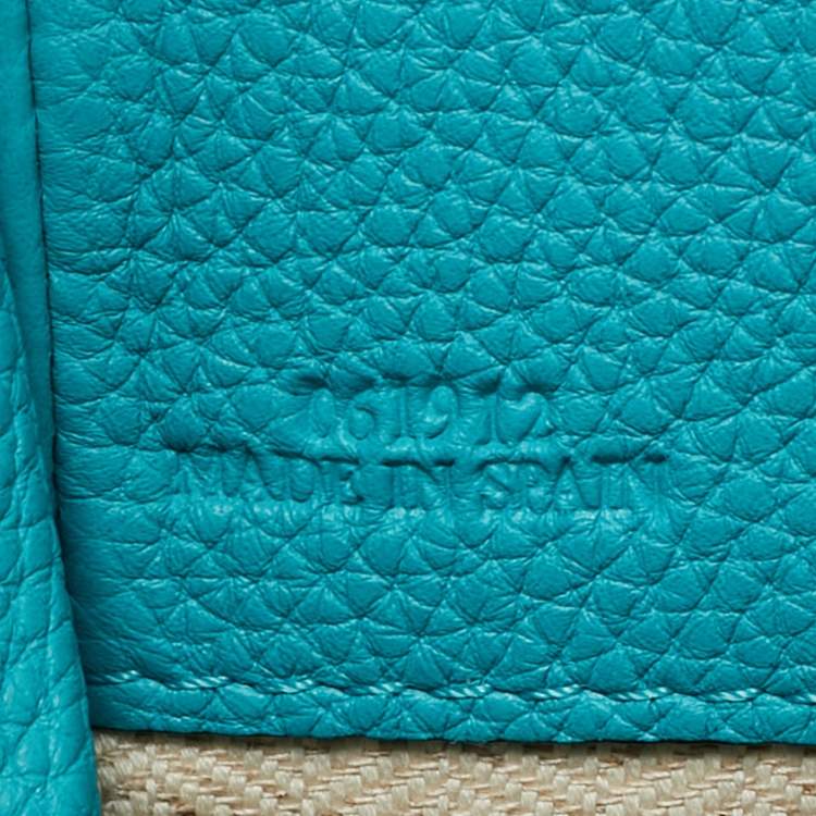 Pre Owned Loewe Teal Green Leather Mini Hammock Drawstring Bag