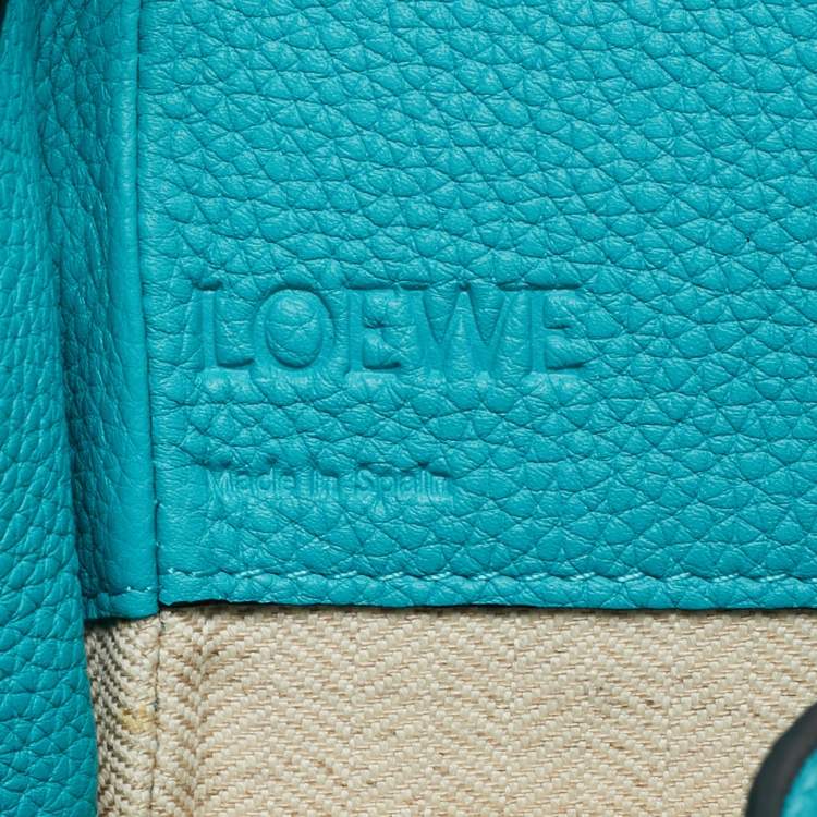 Pre Owned Loewe Teal Green Leather Mini Hammock Drawstring Bag