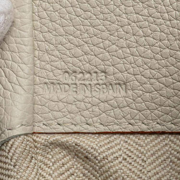 Pre Owned Loewe White Mini Grained Calfskin Hammock Bag