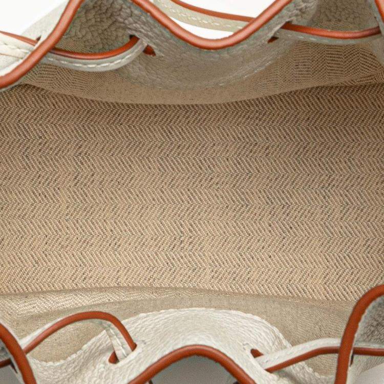 Pre Owned Loewe White Mini Grained Calfskin Hammock Bag