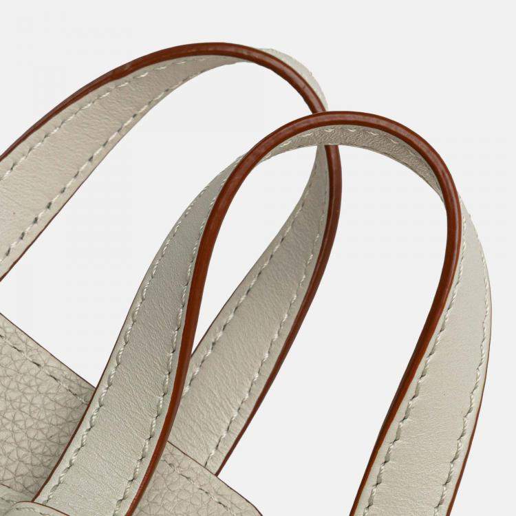 Pre Owned Loewe White Mini Grained Calfskin Hammock Bag