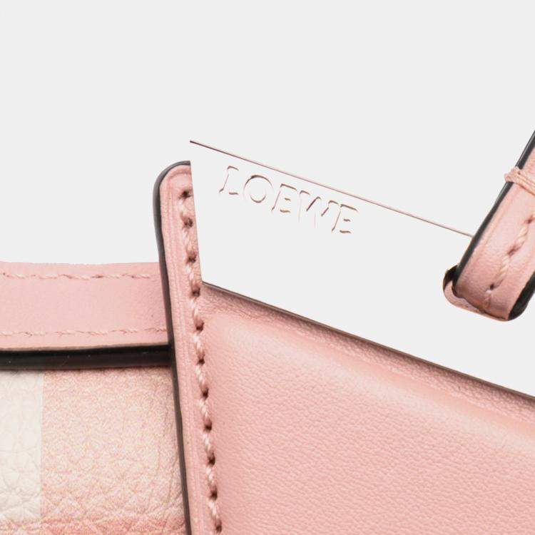 Pre Owned Loewe Pink Small Leather Gingham Barcelona Crossbody Shoulder Bag