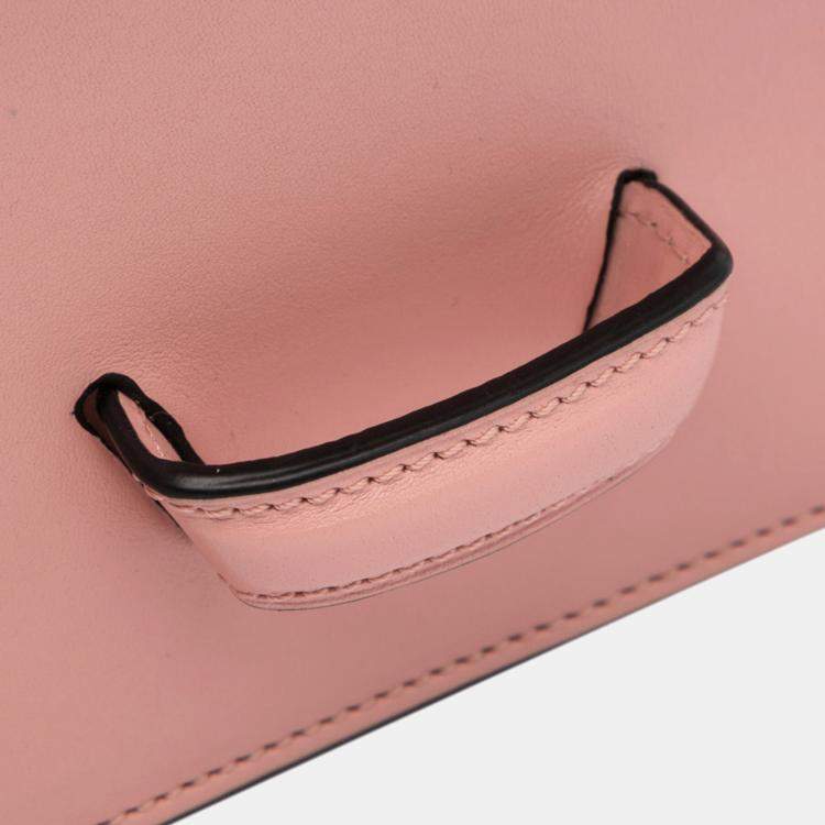 Pre Owned Loewe Pink Small Leather Gingham Barcelona Crossbody Shoulder Bag