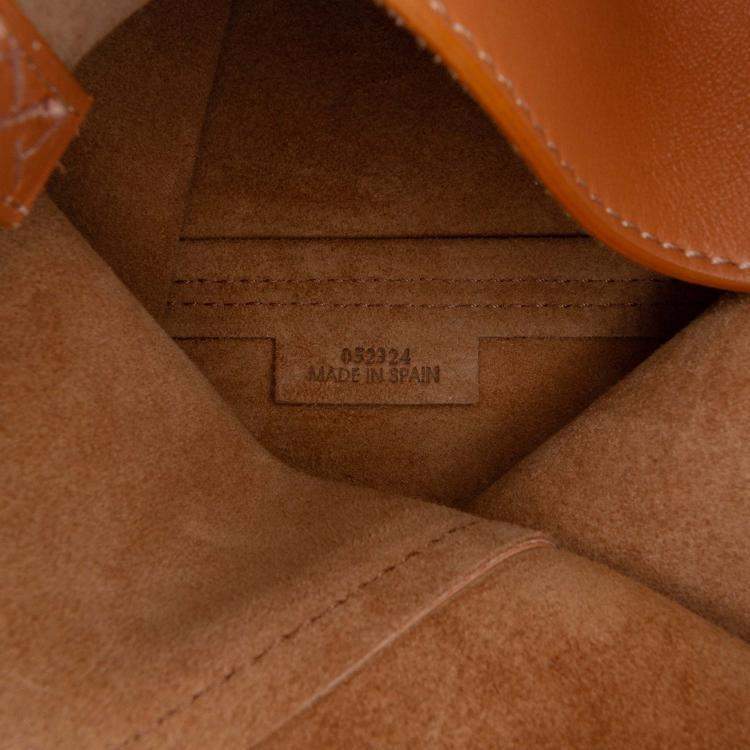 Pre Owned Loewe Brown Medium Shiny Calfskin Puzzle Fold Tote