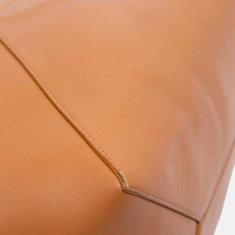 Pre Owned Loewe Brown Medium Shiny Calfskin Puzzle Fold Tote