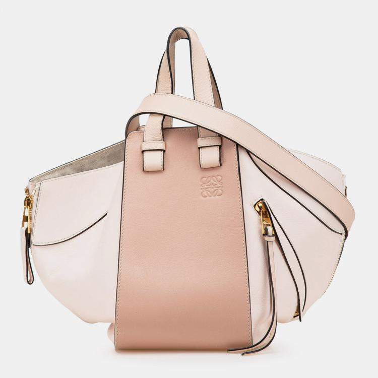 Pre Owned Loewe Pink Small Leather Hammock Bag