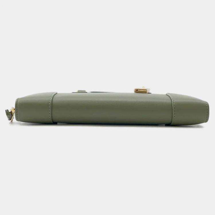 Pre Owned Loewe Amazona Green Leather Shoulder Bag