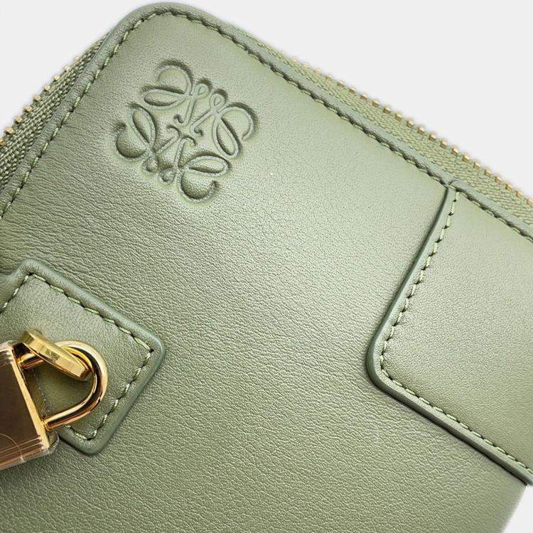 Pre Owned Loewe Amazona Green Leather Shoulder Bag