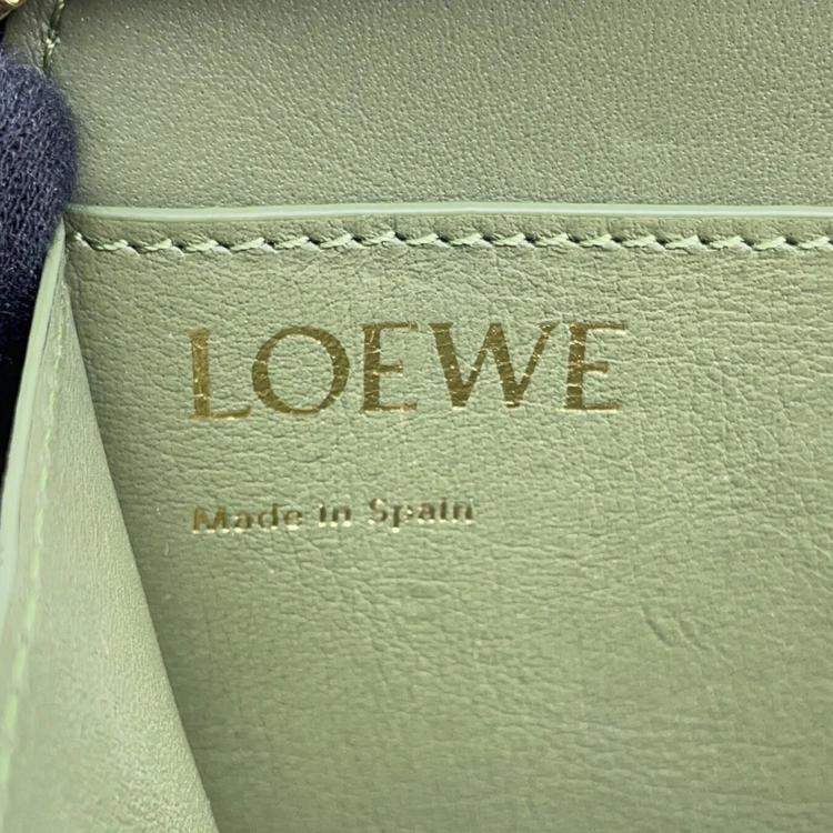 Pre Owned Loewe Amazona Green Leather Shoulder Bag
